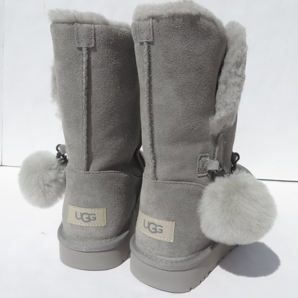 UGG Boots Women's Classic Short Charm 8 NEW Gray SEL Sheepskin Suede NIB - Picture 9 of 16